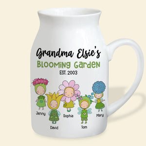 Personalized Gifts For Grandma Flower Vase Blooming Garden Mother's Day Gifts - Flower Vase - GoDuckee