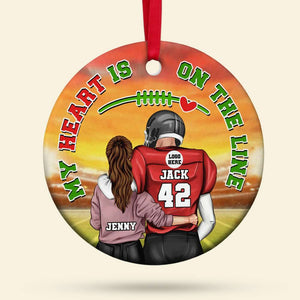 Personalized Gifts For Football Lovers Couple Ornament 02ACDT121024TM - Ornament - GoDuckee