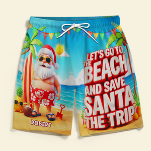 Santa's Trip 3D Beach Short - Personalized Gifts For Him 02OHPU110725 - AOP Products - GoDuckee