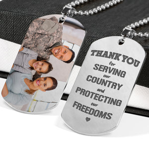 Custom Photo Gifts For Veteran Family Dog Tag Necklace 04TODC200624 - Necklace - GoDuckee