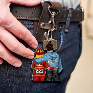 Personalized Gifts For Firefighter Couple Keychain 011QHHU110125TM - Keychains - GoDuckee