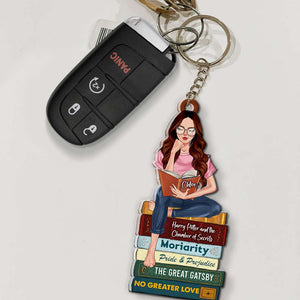 Girl Reading Book 01huhu210623tm Personalized Keychain - Keychains - GoDuckee