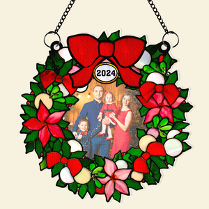 Custom Photo Gifts For Family Christmas Suncatcher Ornament 03QHHU270824 - Ornament - GoDuckee