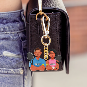 Personalized Gifts For Tennis Couple Keychain 011qhhu210125pa - Keychains - GoDuckee