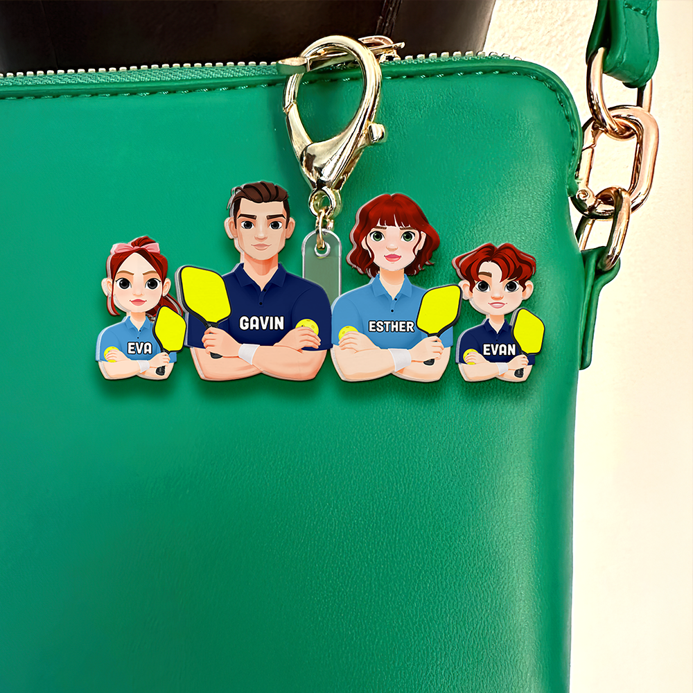 Personalized Gifts For Family Keychain Pickleball Family 012QHHU220125PA - Keychains - GoDuckee
