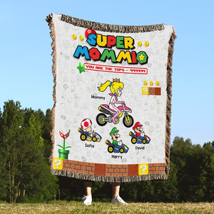 Personalized Gifts For Mom Woven Blanket Mother's Day Super Mom 07ACHU030425 - Blanket - GoDuckee
