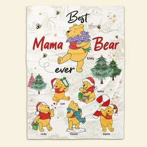 Personalized Christmas Gifts For Mom Blanket, Best Mama Bear Ever 03kapu130924 - Blanket - GoDuckee