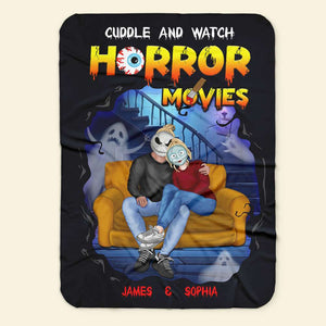 Personalized Gifts For Couple Blanket, Horror Movie Couple 01kapu110724pa - Blanket - GoDuckee