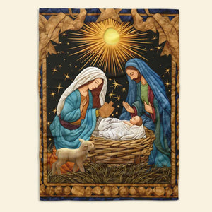 Christmas Gifts For Christians Blanket, Jesus Christ Nativity Quilt Art Effect 01QHMH120924 - Blanket - GoDuckee