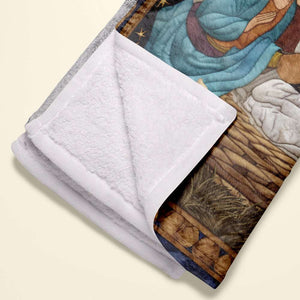 Christmas Gifts For Christians Blanket, Jesus Christ Nativity Quilt Art Effect 01QHMH120924 - Blanket - GoDuckee