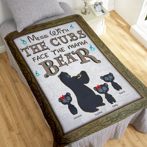 Personalized Gifts For Mom Blanket Face The Mama Bear 04kaqn120124 - Blanket - GoDuckee