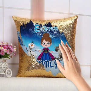 Kids, Personalized Square Glitter Pillow, Gift For Kid, 03NAPO271223HA - Pillow - GoDuckee