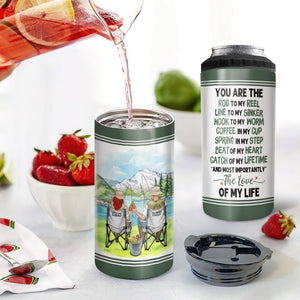You Are The Rod To My Reel Personalized Fishing Couple 4 In 1 Can Cooler Tumbler Gift For Couple - Can Cooler - GoDuckee