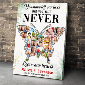 You Will Never Leave Our Hearts - Custom Photo Canvas Print- Memorial Gift - Poster & Canvas - GoDuckee