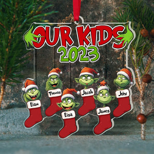 Funny Family On Xmas Socks, Personalized 01OHPU01123 Ornament - Ornament - GoDuckee