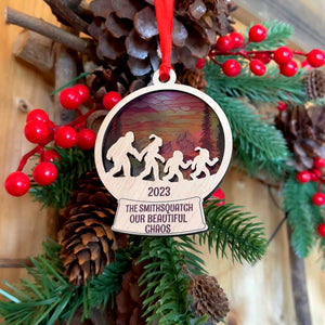 Big Foot family, Personalized 2 Layer Mix Ornament, Gifts For Family, Unique Christmas Gifts, Christmas Tree Decorations - Ornament - GoDuckee