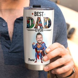 Custom Photo Gifts For Dad Tumbler Best Dad Ever 032hutn220224 Father's Day Gifts - Tumbler Cups - GoDuckee