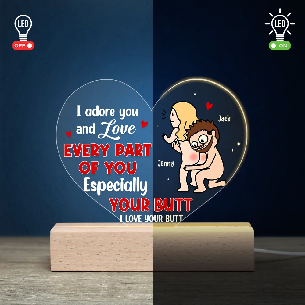 Couple, I Love Your Butt, Personalized Led Light, Gift For Couple - Led Night Light - GoDuckee