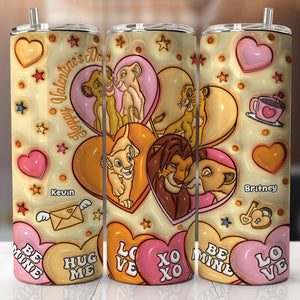 Personalized Gifts For Couple Tumbler Happy Valentine's Day 07ACDT250124 Cartoon Family - Tumbler Cup - GoDuckee