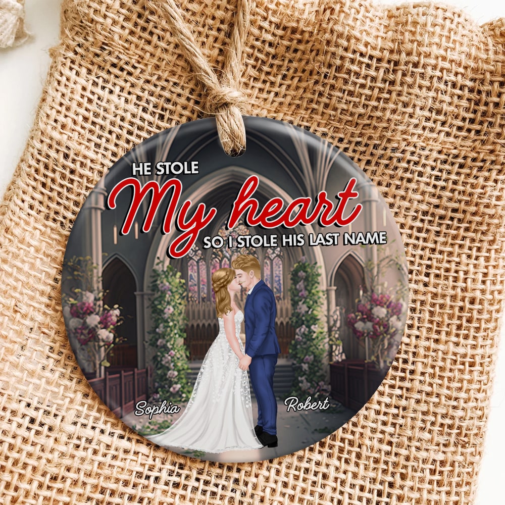 Couple, He Stole My Heart, Personalized Ornament, Christmas Gifts For Couple - Ornament - GoDuckee