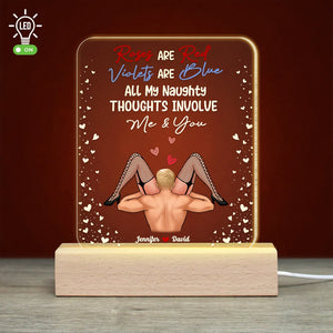 Couple, All My Naughty Thoughts Involve Me and You, Personalized Led Light, Couple Gifts - Led Night Light - GoDuckee