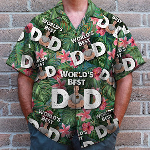 World's Best Dad, Custom Dad Photo Hawaiian Shirt, Gift For Dad - Hawaiian Shirts - GoDuckee