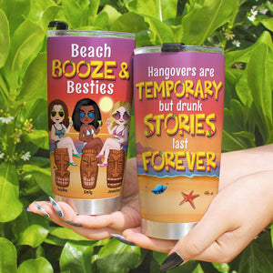 Beach Booze Besties Drunk Stories - Personalized Tumbler, Gift For Friends- Summer Friends - Tumbler Cup - GoDuckee