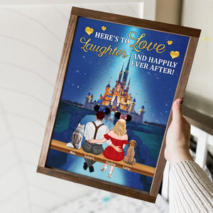 Here's To Love Laughter And Happily Ever After! Personalized Canvas Print-Gift For Couple- Gift For Dog Lover-02ntqn040323tm - Poster & Canvas - GoDuckee