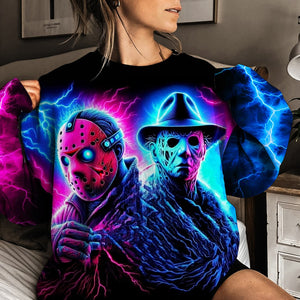 Spooky Gifts For Horror Fans Shirt 05hutn040924 Halloween Horror Movie Characters - AOP Products - GoDuckee