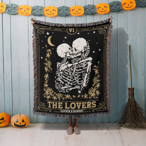 Couple, The Lovers, Personalized Blanket, Halloween Gifts For Couple, 01HUPO220923 - Blanket - GoDuckee