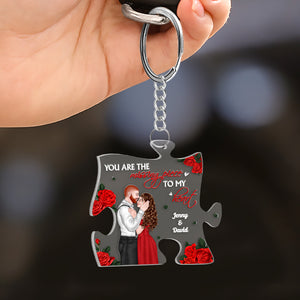 You're The Missing Piece To My Heart, Couple Gift, Personalized Keychain, Couple Puzzle Keychain - Keychains - GoDuckee