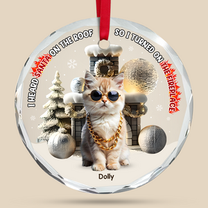 Custom Photo Gifts For Pet Lovers Christmas Ornament, Turned On The Fireplace 01tgpu281024 - Ornament - GoDuckee