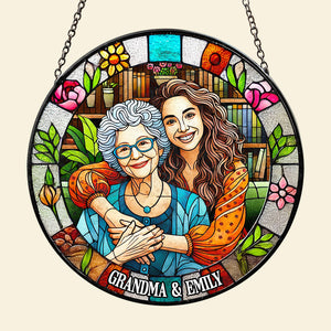 Custom Photo Gifts For Grandma Stained Glass Grandma Sunflower 04DTDT050325 - Ornament - GoDuckee
