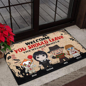 Welcome, You Should Leave, Gift For Family, Personalized Doormat, Horror Family Doormat 03NAHN210723HA - Doormat - GoDuckee