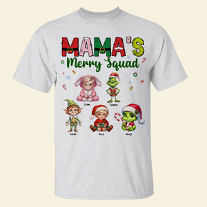 Personalized Gifts For Mom Christmas Shirt 01kapu081124 Mama's Merry Squad - Shirts - GoDuckee