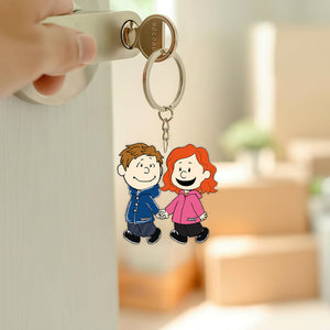 Couple Keychain - Personalized Gift For Couple Hand In Hand-Homacus