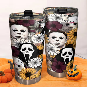 Gifts For Horror Fan Tumbler Floral Horror Killer Characters 10acxx050824 - Tumbler Cup - GoDuckee