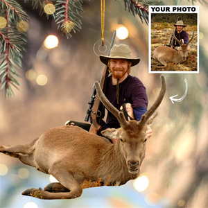 Custom Photo Gifts For Hunter, Deer Hunting Photo Christmas Ornament 30pgxx290824 - Ornament - GoDuckee