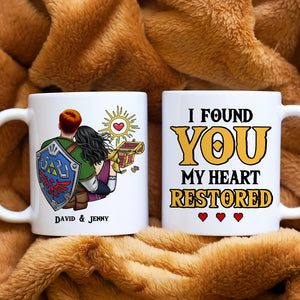 I Found You My Heart Restored, Gift For Couple, Personalized Mug, Couple Hugging Mug 02HUHN290623HH - Coffee Mug - GoDuckee