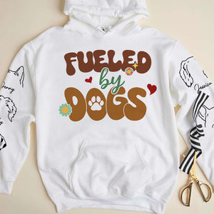 Dog Lover Fueled By Dogs Personalized Shirt, Gift For Dog Moms, Dog Dads - AOP Products - GoDuckee