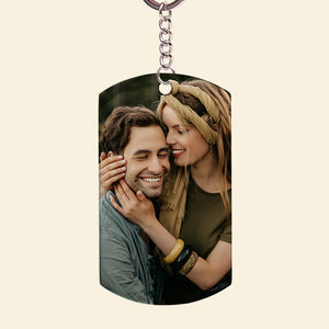 Drive Safe Personalized Custom Photo Stainless Steel Keychain Gift For Couple - Keychains - GoDuckee