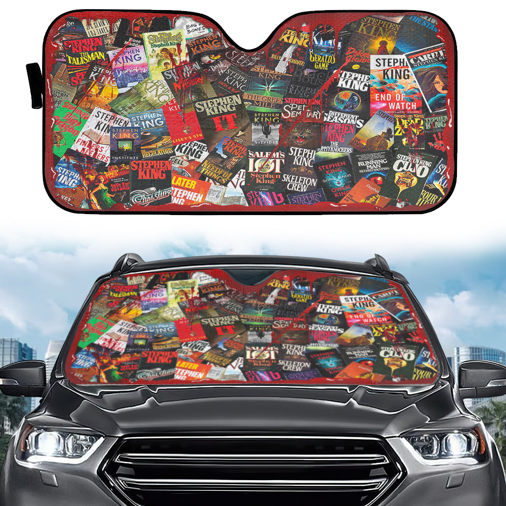 Gift For Horror Movie Fan, Personalized Windshield Sunshade, Horror Movie And Book Windshield Sunshade 06HUHN200723 - Doormat - GoDuckee