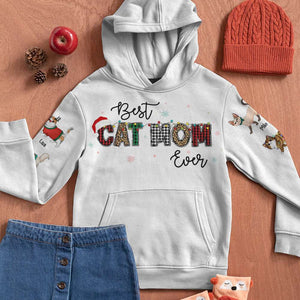 Best Cat Mom/Dad Ever, Gift For Cat Lover, Personalized 3D Shirt, Christmas Cat Shirt, Christmas Gift - AOP Products - GoDuckee