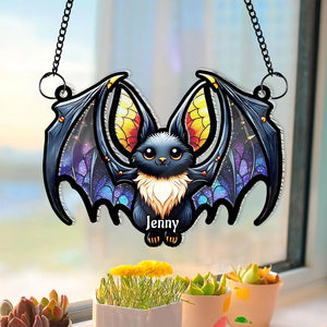 Personalized Bat Halloween Round Stained Suncatcher 03TOMH220824 - Ornament - GoDuckee