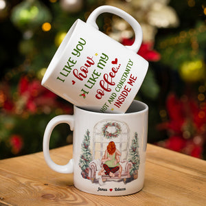 I Like You How I Like My Coffee, Couple Gift, Personalized Accent Mug, Funny Couple Mug, Christmas Gift - Coffee Mug - GoDuckee