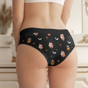 Personalized Gifts For Couple Boxer Briefs Halloween Trick Treat Custom Face Photo 05XQQN010824 - Boxer Briefs - GoDuckee