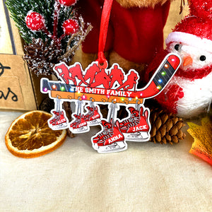 Personalized Ice Hockey Family Skates Ornament - Gift for Ice Hockey Lovers 01bhhh1611-tt - Ornament - GoDuckee