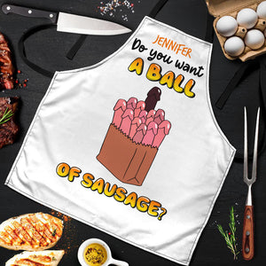 Personalized Gifts For Couple Aprons Do You Want A Ball Of Sausage - Aprons - GoDuckee