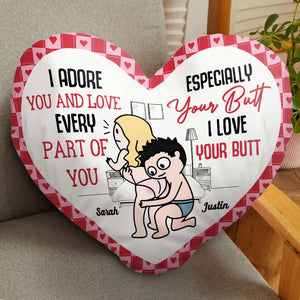 I Adore You And Love Every Part Of You, Couple Gift, Personalized Heart Pillow, Naughty Couple Pillow - Pillow - GoDuckee