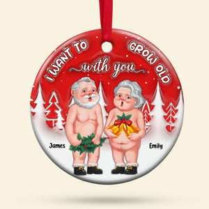 Personalized Gifts For Couple Ceramic Ornament, Funny Christmas Couple Standing 01napu190724 - Ornament - GoDuckee